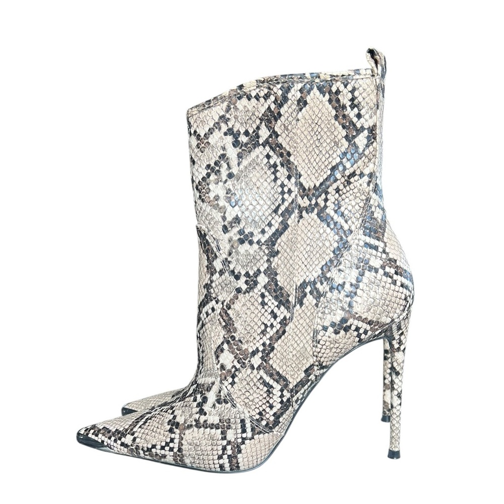 Winnie Harlow x Steve Madden 7.5 Tina Snakeskin Stiletto Ankle Boots - Picture 4 of 11